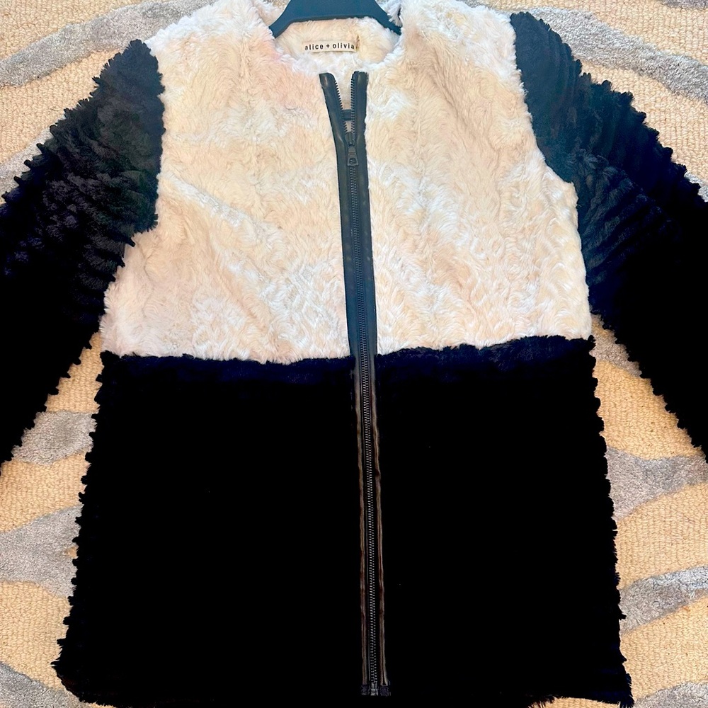 Alice + Olivia Two-Tone Teddy Jacket